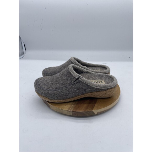 Taos Woolery Clogs Womens 6 Gray Wool Slippers Comfort Cork Slip On Casual - Picture 10 of 11